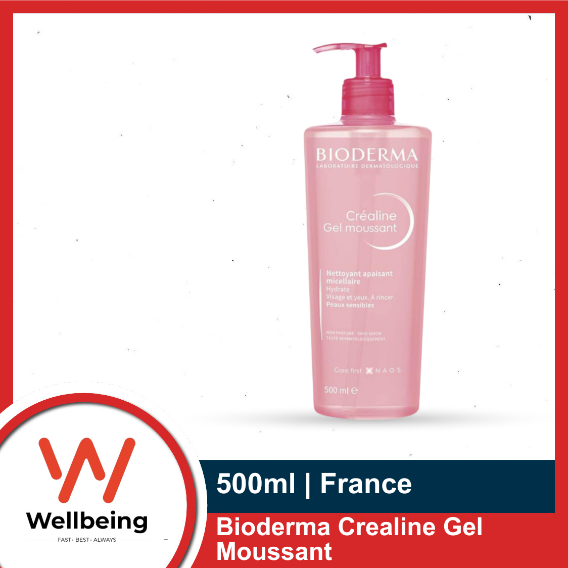 Picture of Bioderma Crealine Gel Moussant Foaming Gel 500ml | France