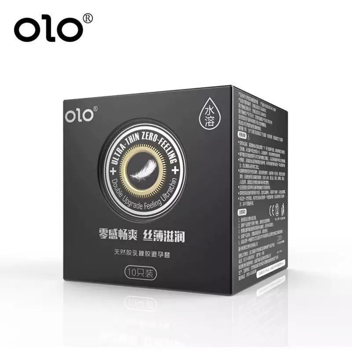 Picture of OLO Condom Ultra Thin Zero Feelings Condoms Black 10pcs