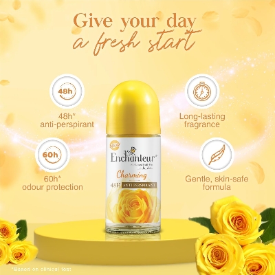 Picture of Enchanteur Charming Anti-Perspirant Deodorant Roll-On For Women 50ml | 48-Hours Long Odour Protection| Soothing Floral French Fragrance| Quick Drying & Non-Sticky
