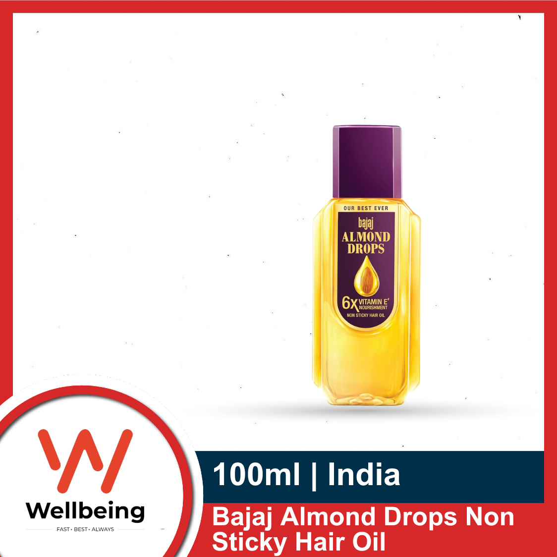 Picture of Bajaj Almond Drops Non Sticky Hair Oil 200ml / 100ml | India Picture of Bajaj Almond Drops Non Sticky Hair Oil 200ml / 100ml | India