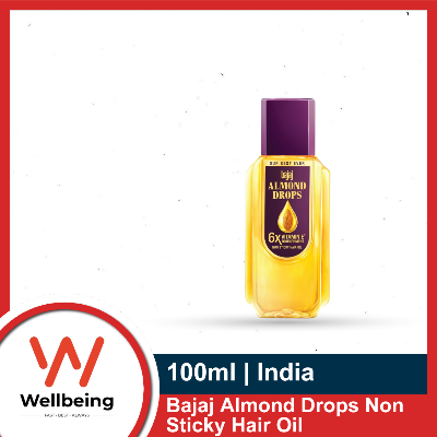 Picture of Bajaj Almond Drops Non Sticky Hair Oil 200ml / 100ml | India Picture of Bajaj Almond Drops Non Sticky Hair Oil 200ml / 100ml | India