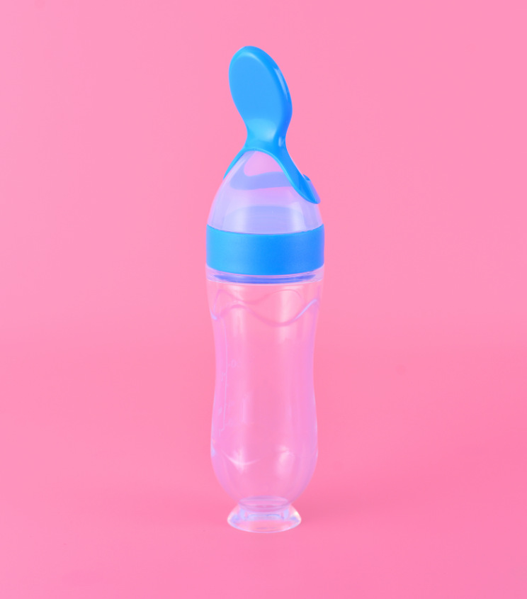 Picture of 1pcs Multicolor 90ml Hard Spoon Feeder with Stand Normal Silicone Baby Food Dispensing Feeder with Spoon Travel Baby Training Bottle with Spoon Soft Head Baby Feeding Tools Kids Picture of 1pcs Multicolor 90ml Hard Spoon Feeder with Stand Normal Silicone Baby Food Dispensing Feeder with Spoon Travel Baby Training Bottle with Spoon Soft Head Baby Feeding Tools Kids