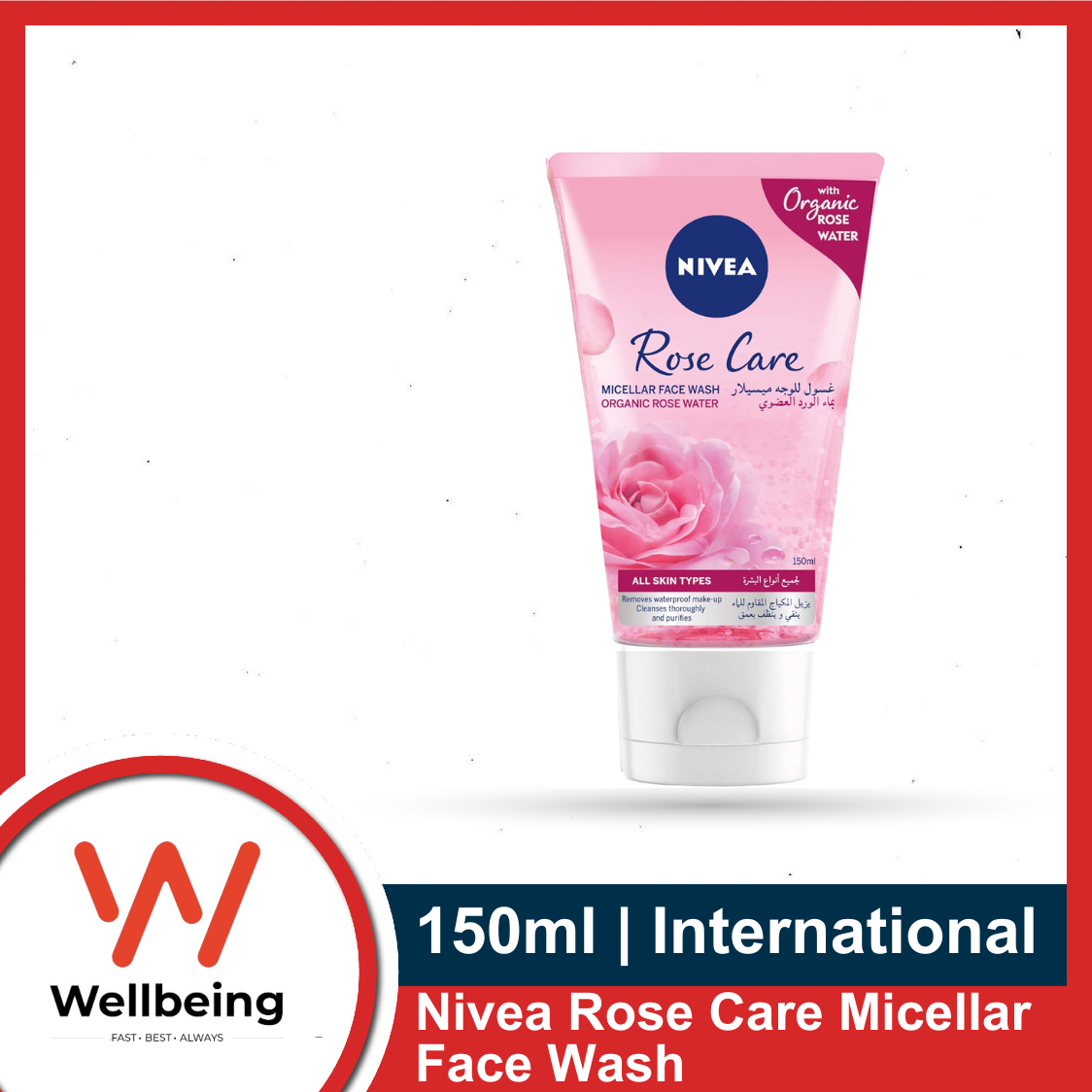 Picture of Nivea Rose Care Micellar Face Wash 150ml Facial Cleanser for All Skin Type