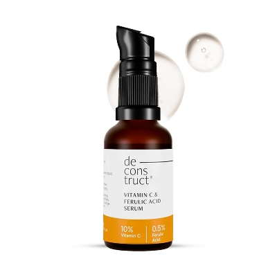 Picture of Deconstruct 10% Non-Irritating Vitamin C Face Serum 30ml For Glowing Skin|10% Vitamin C + 0.5% Ferulic Acid|Water Based Serum|Highly Stable Vitamin C Face Serum For Women And Men|Beginner Friendly