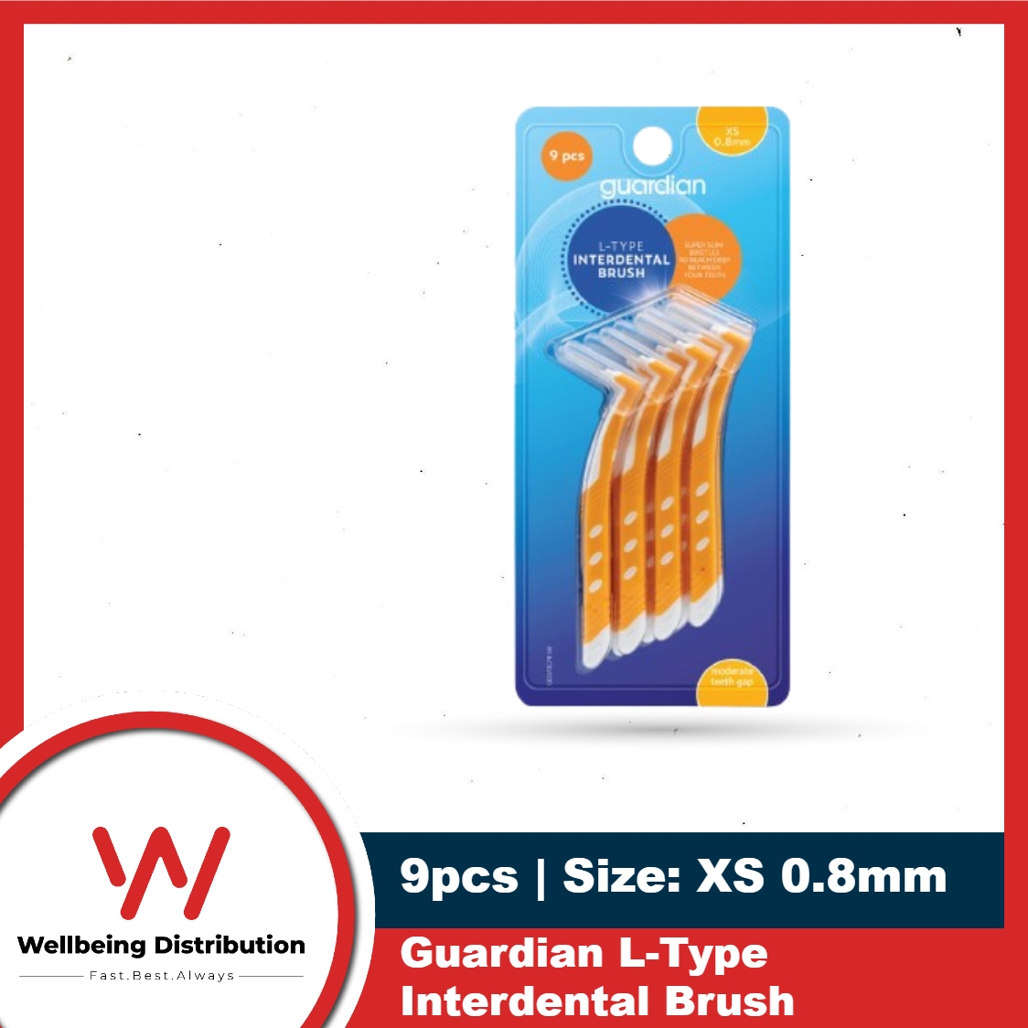 Picture of Guardian L-Type 9pcs SS 0.8mm Interdental Brush