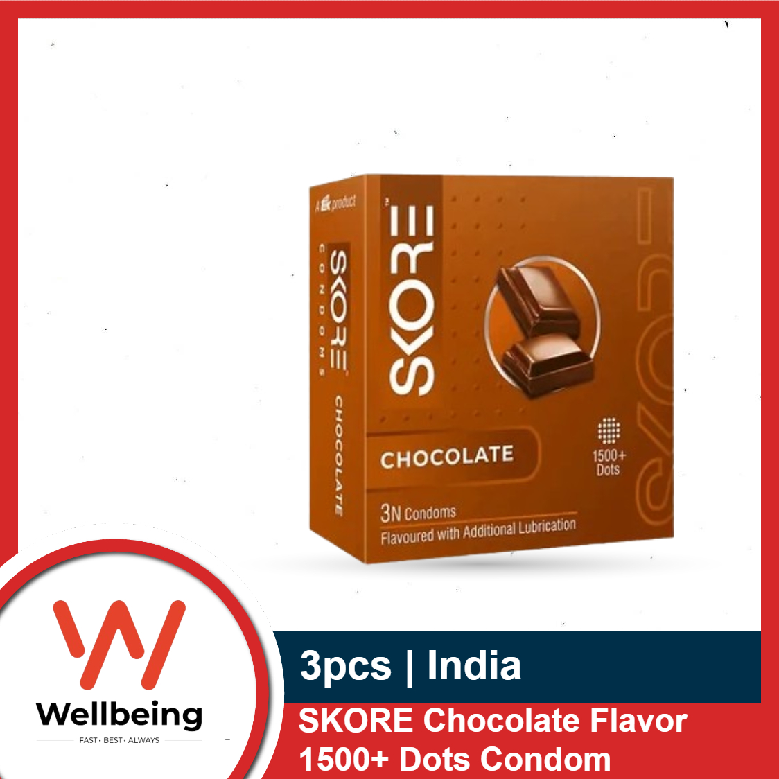 Picture of SKORE - Chocolate Flavor With Raised Dots Condom - Single Pack -3pcs