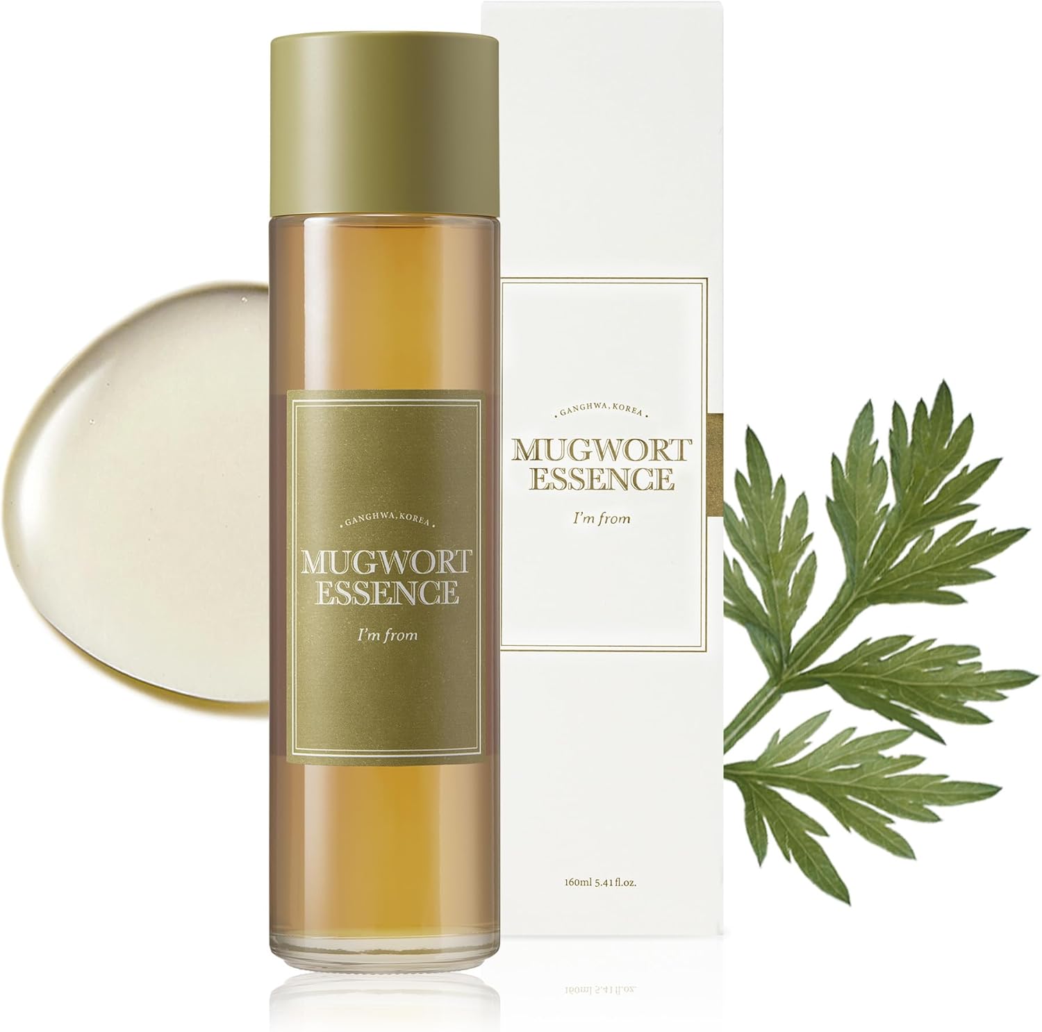 Picture of I'm From Mugwort Essence 160ml | 100% Vegan Extract - Soothe Sensitive and Irritated Skin, Redness Relief, Refreshing, Korean Hydrating Toner | All Skin Types, PETA Approved | Korea