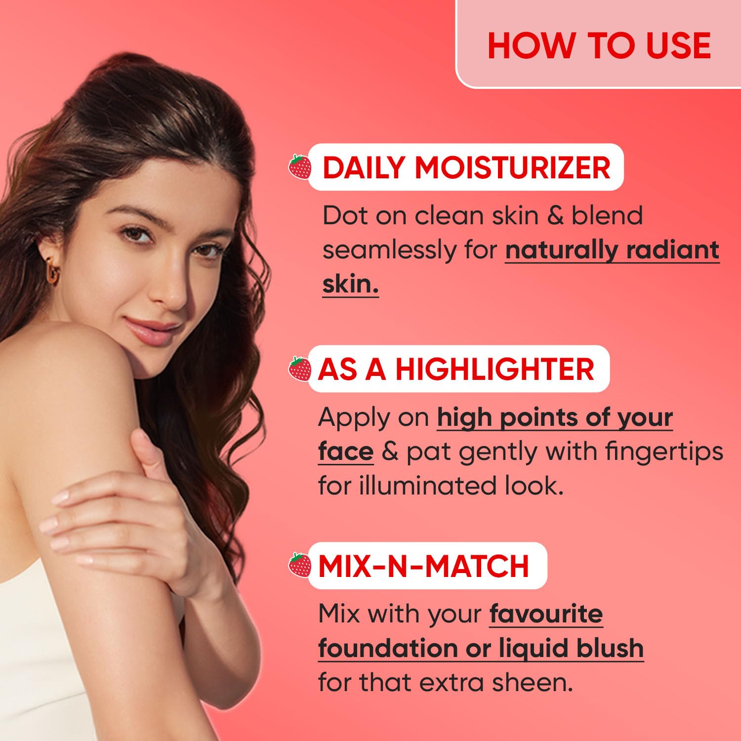Picture of DOT & KEY Strawberry Dew Strobe Cream 30ml For Face Skin Radiance Cream | Moisturizer & Highlighter For Face | For Dewy Glazed Instant Glow | Boosts Hydration | For All Skin Types | For Women & Men | India