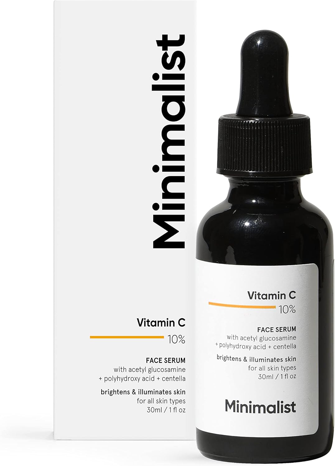 Picture of Minimalist 10% Vitamin C Serum 30ML for Face, Skin Brightening | Highly Stable & Effective | With Pure Ethyl Ascorbic Acid & Acetyl Glucosamine for Glowing Skin | INDIA