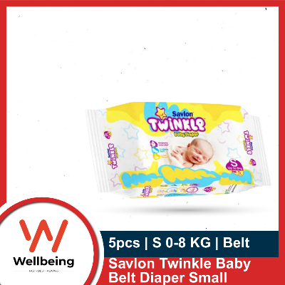 Picture of Savlon Twinkle Baby Belt Diaper Small 0-8 KG 5pcs