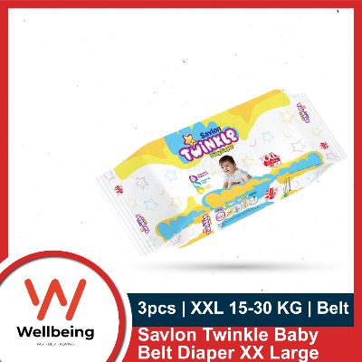 Picture of Savlon Twinkle Baby Belt Diaper Extra Extra Large 15-30 KG 3pcs