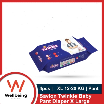 Picture of Savlon Twinkle Baby Pant Diaper Extra Large 12-20 KG 4 pcs