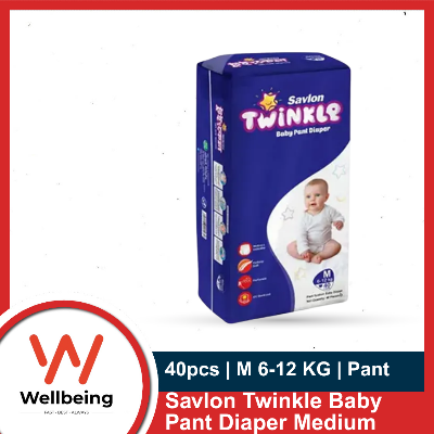 Picture of Savlon Twinkle Baby Pant Diaper Medium 6-12 KG 40 pcs