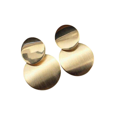 Picture of Statement earrings Geometric Circle Metal Drop Earrings from Women