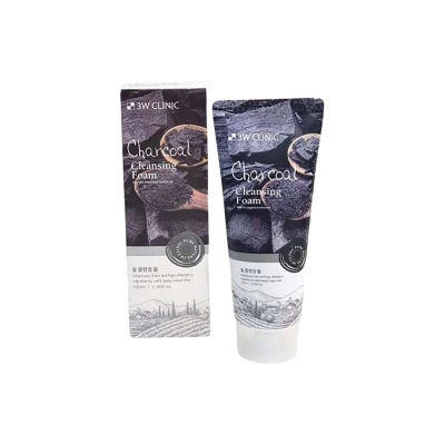 Picture of 3W Clinic Charcoal Moisturizing & Smooth Skin Cleansing Foam- Face Wash (100ml)