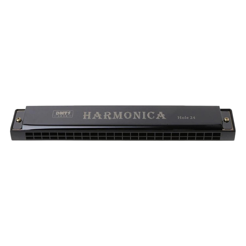 Picture of 24 Hole Key Of C Play Harmonica with White Cover/ Case Tremolo Harmonica Mouth Organ Double Row For Blues Jazz Rock Folk Musical Beginner Instrument