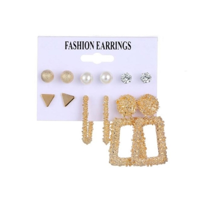 Picture of 6 pairs/set fashionable trendy earring set jhumka earring set for women's fashion