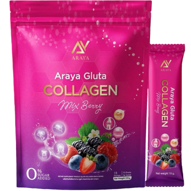 Picture of Araya Gluta Collagen Mixed Berry Juice Powder 15 Sachets