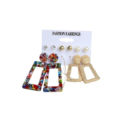 Picture of 6 Pairs/set trendy modern stud earring set for women's fashion
