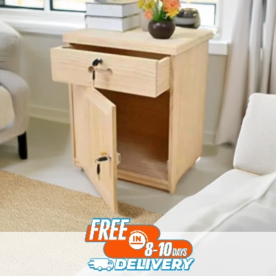 Picture of Bed Side Table with Cabinet/Drawer L 16 + W 16 + H 24 Inch by Best Quality Furniture - Furniture & Decor- Delights