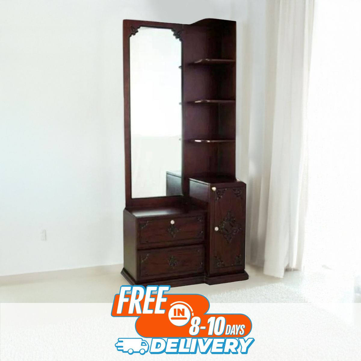 Picture of Newfangled - Modern Dressing Table With Drawers & Shelves by Best Quality Furniture - Furniture & Decor - Modern and Trendy
