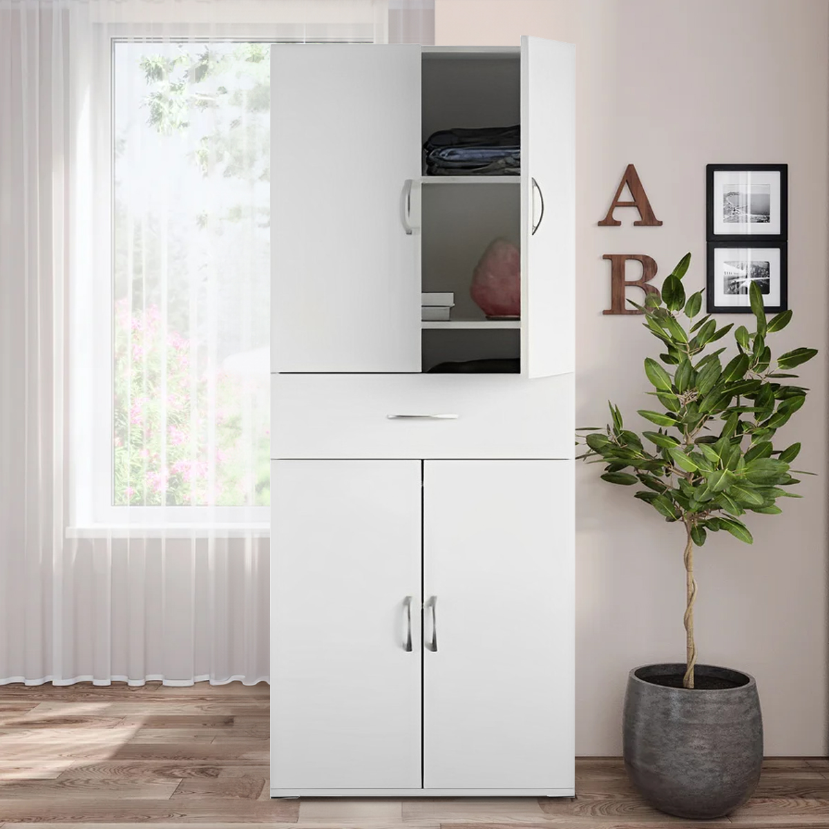 Picture of Unique Design 4 Door Almirah with Locker Drawer/ Bedroom Furniture Wardrobe/ Cloth Storage Cabinet by Best Quality Furniture