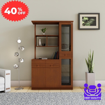 Picture of Modern Open Shelves Storage with Double Cabinet Drawers | Premium Design & Quality by Best Quality Furniture - Minimalistic Sophistication