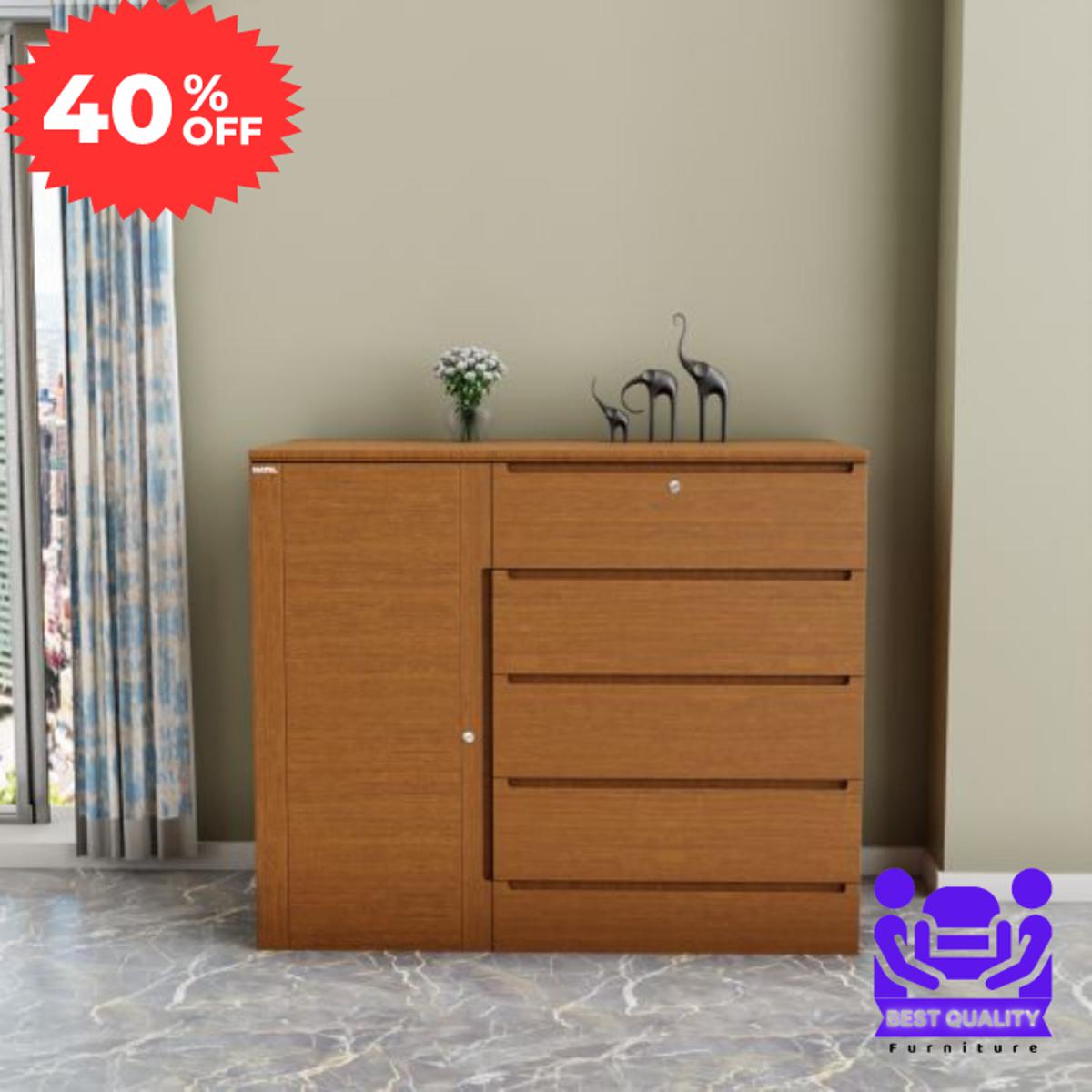 Picture of Modern Wardrobe with Five Drawers & Large Cabinet Drawer | Bedroom Furniture by Best Quality Furniture - Minimalistic Sophistication