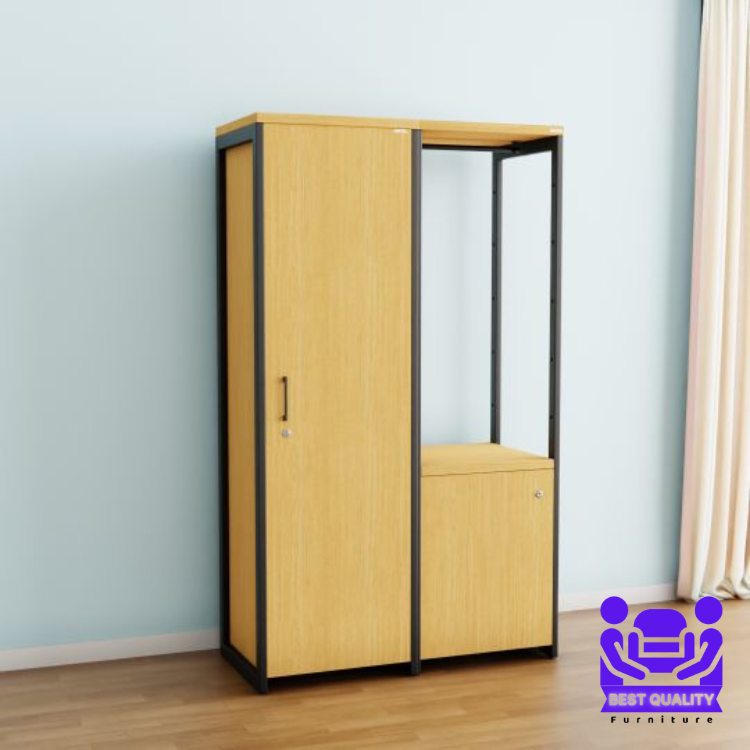Picture of Newfangled - Single Door Wardrobe with Large Cabinet & Cloth Stand by Best Quality Furniture - Furniture & Decor - Modern and Trendy
