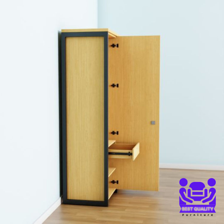 Picture of Newfangled - Single Door Wardrobe with Large Cabinet & Cloth Stand by Best Quality Furniture - Furniture & Decor - Modern and Trendy