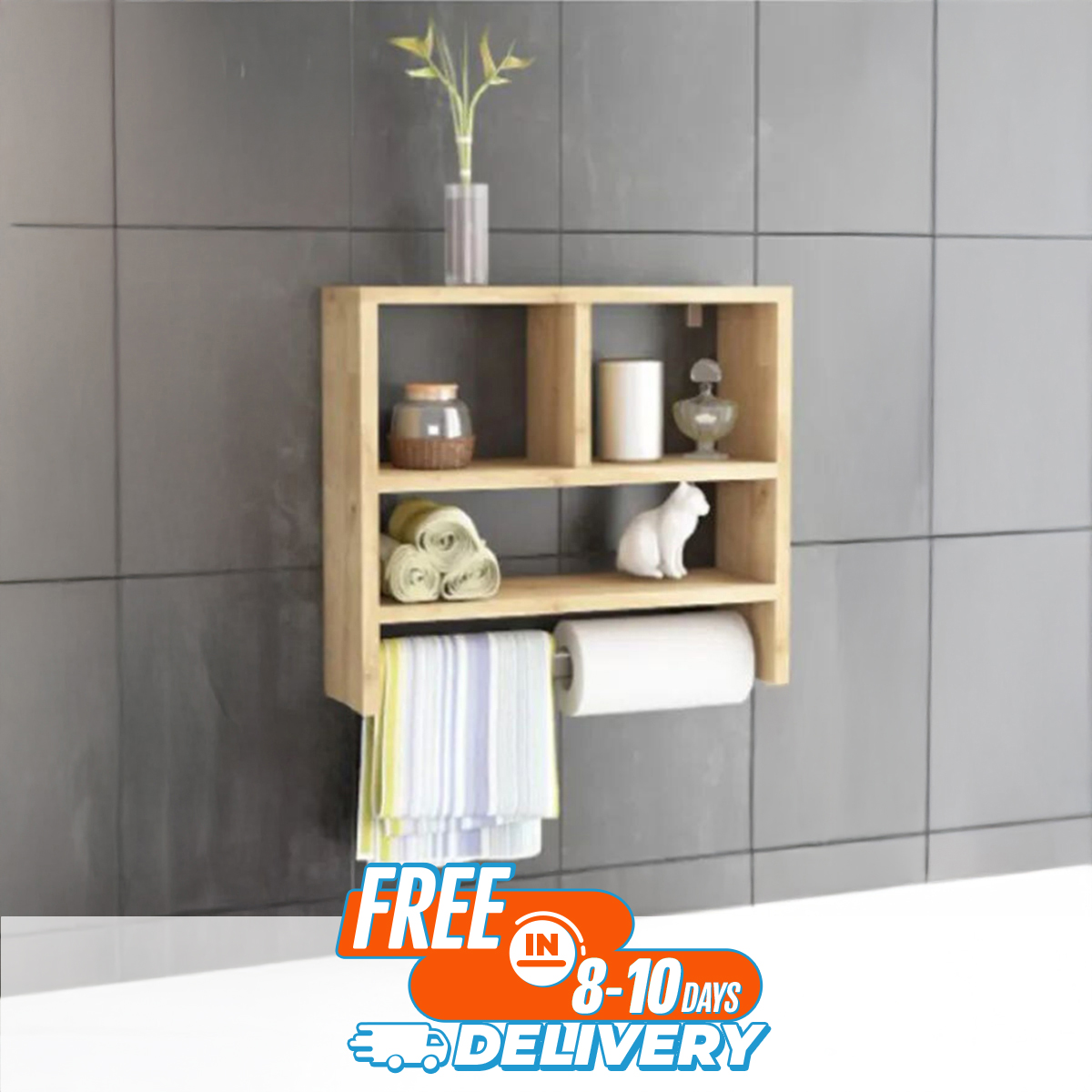Picture of Stylish Addition - Best Quality Furniture Towel Rack and Bathroom shelf | Multipurpose Wall Mounted Shelves Storage - Modern - Choice Expression