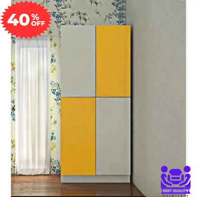 Picture of Flora 4 Door Almirah with Inner Locker Drawer or Cloth Storage Organizer for Living Room & Bedroom | Multipurpose Wardrobe