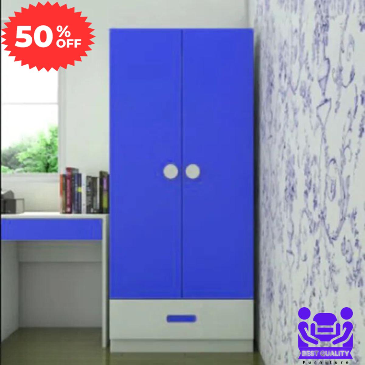 Picture of 2 Door Palencia Almirah with Locker Drawer or Cloth Storage Organizer for Living Room & Bedroom | Multipurpose Wardrobe for