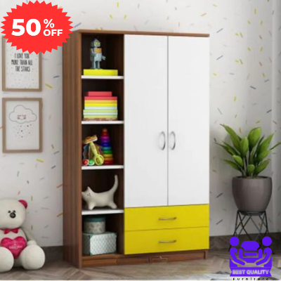 Picture of Quirky Finds - Premium Design Luxury Pull out Almirah with 2 Drawer and 1open Shelf for Book or Display Unit/ Cloth Hanger Storage