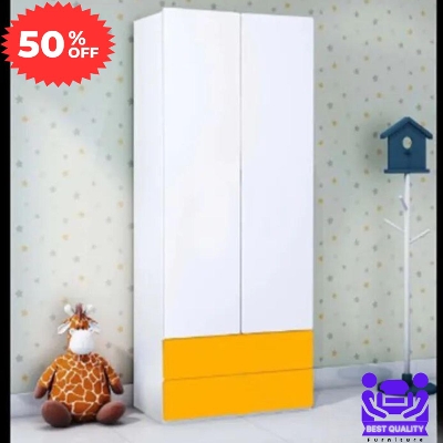Picture of Quirky Finds - 2 Door Almirah with Multipurpose Storage Shelf | 2 Drawer Wardrobe with Shelves & Hanging Space for Clothes | 2