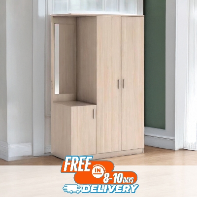 Picture of Modern Design Dresser Almirah with Clothe Storage Shelf & Locker Drawer / Dreeing Mirror Almari /Melamine Board Cloth Storage Wardrobe