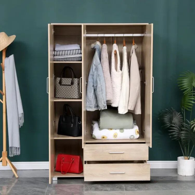 Picture of Avant-garde - High Quality 3 Door Almirah / Wardrobe with Drawer, Shelves & Hanging Space for Clothes Wooden Utility Cupboard