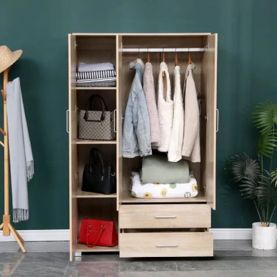 Picture of Avant-garde - High Quality 3 Door Almirah / Wardrobe with Drawer, Shelves & Hanging Space for Clothes Wooden Utility Cupboard