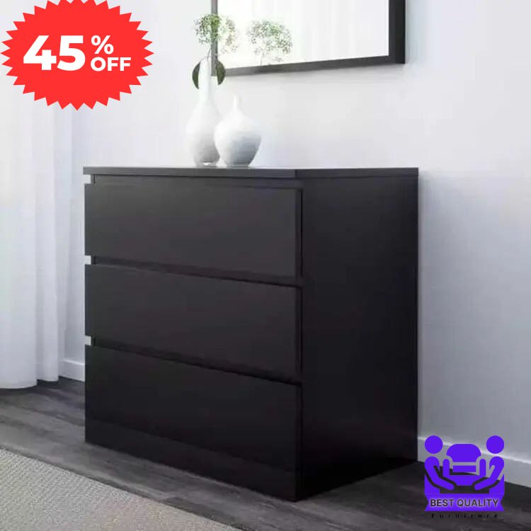 Picture of Unique Selections - 3 Tier Chest of Drawers for Home/Office | Multipurpose Storage Cabinet Wardrobe for Home or Office | 3 Drawer Filing