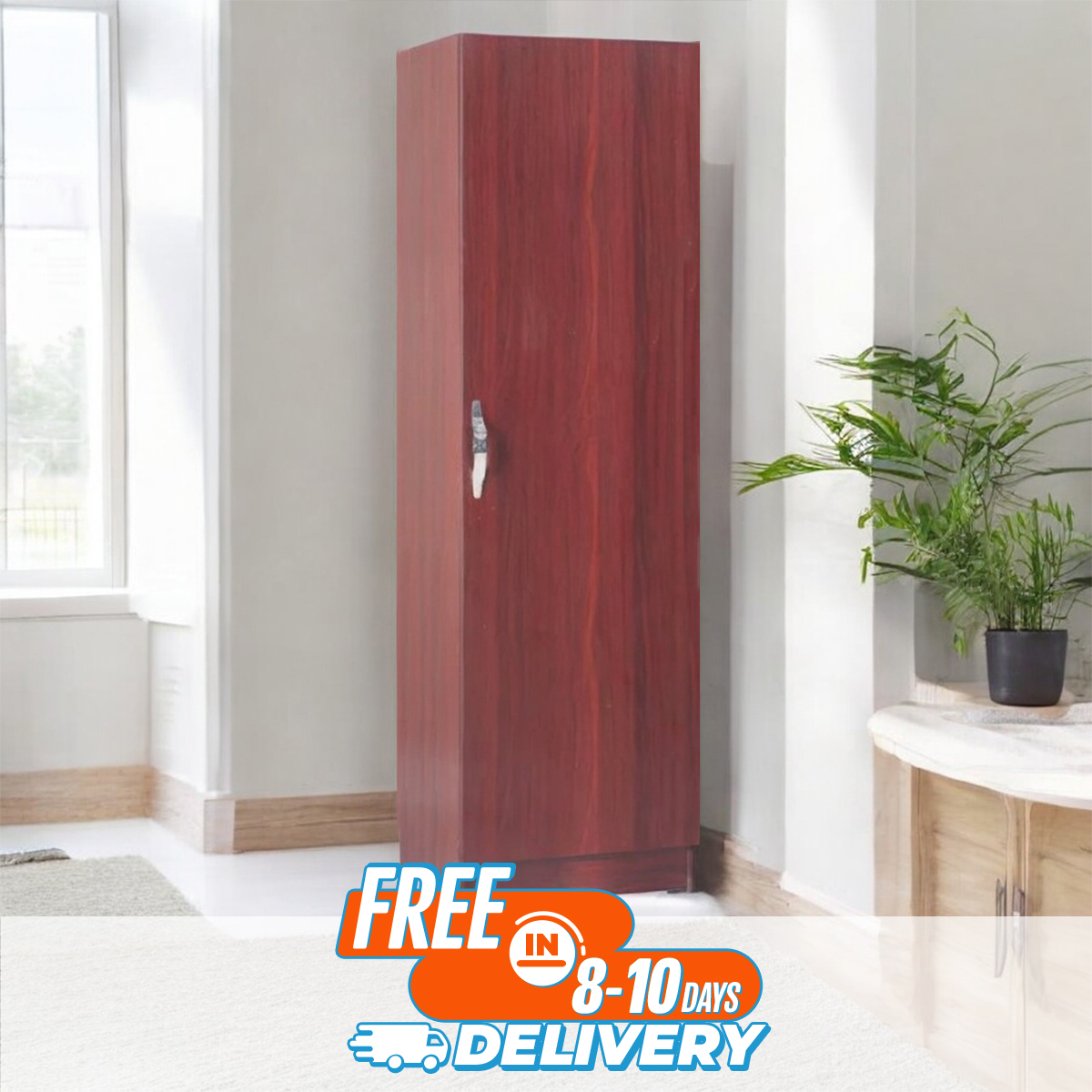 Picture of Newfangled - One Door Almira in MDF Laminated Board Walnut Finish by Best Quality Furniture - Furniture & Decor - Modern and Trendy