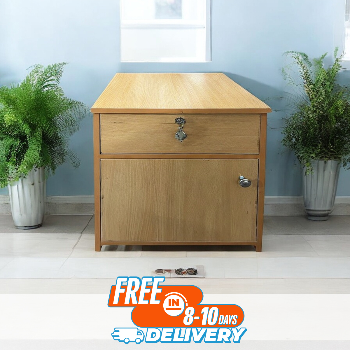 Picture of Bed Side Table with Cabinet/Drawer L 12 + W 16 + H 20 Inch by Best Quality Furniture - Furniture & Decor- Delights
