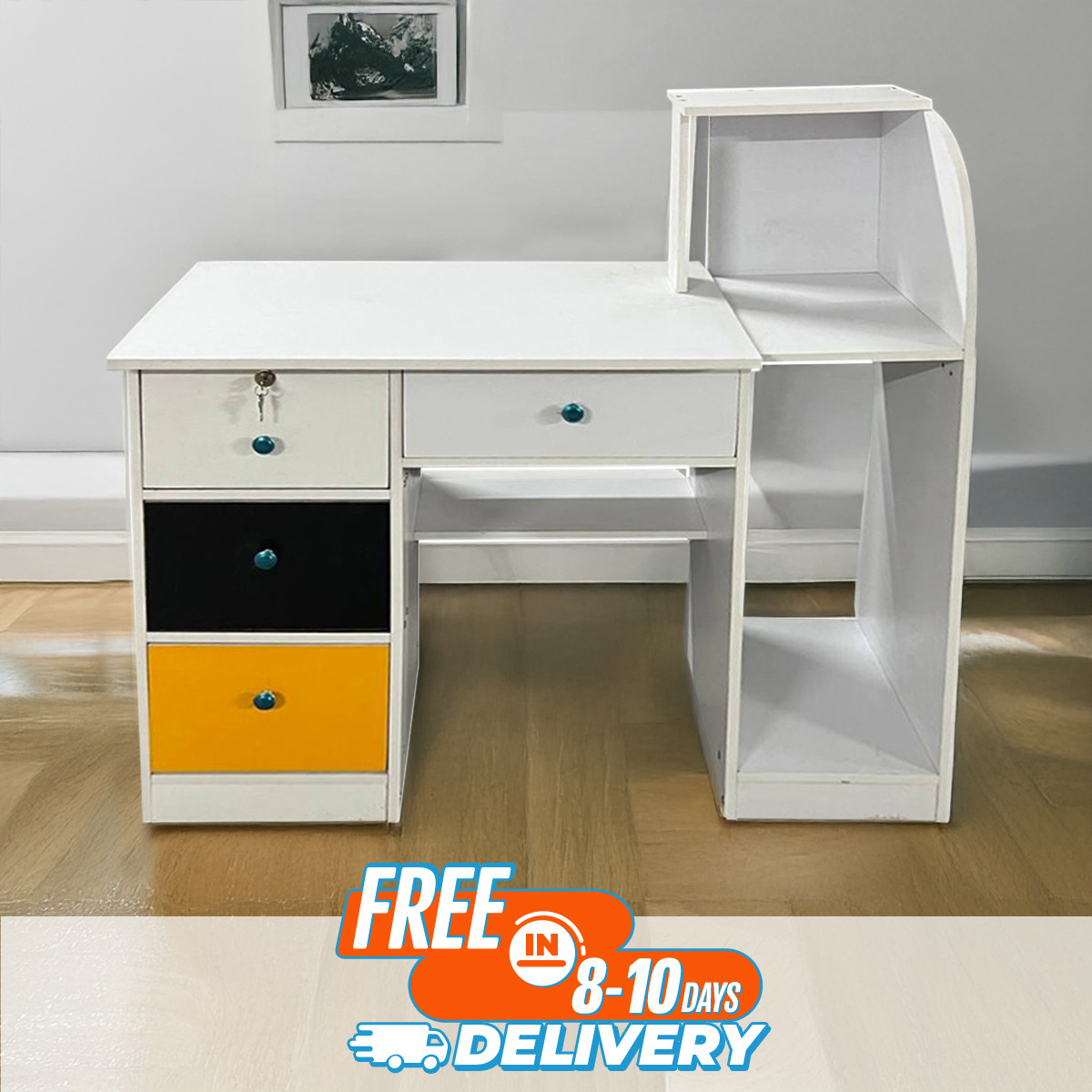 Picture of Computer Table, Writing Desk, Study Desk, Home Office Desk, Office Table, Laptop Table with Drawer - Best Quality Furniture