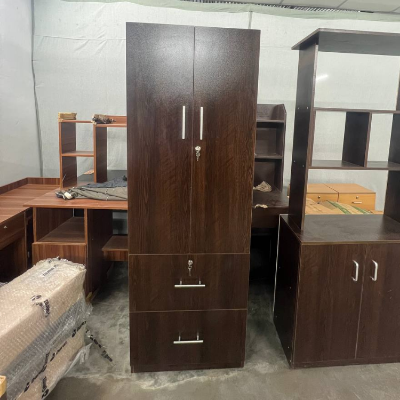 Picture of 2 Part Almirah with coat hanger shelf & 2 Locker Drawer Alamary / Laminated Board Wardrobe2 Door Almira - Best Quality Furniture