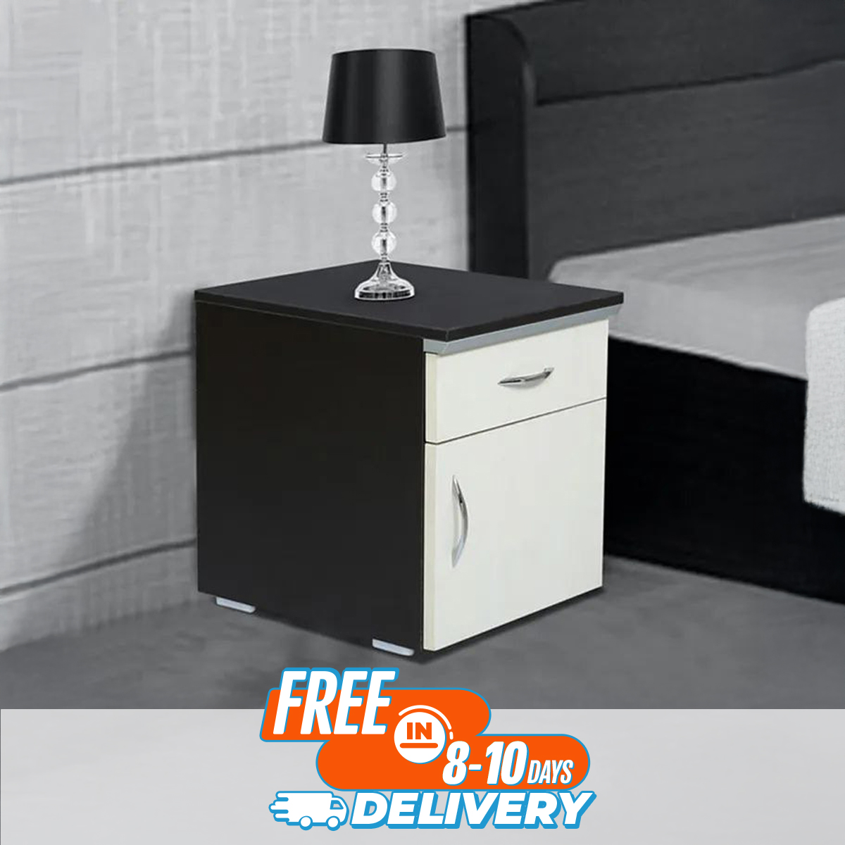 Picture of Unique Design Bed Side Table for Bedroom, 18 Height + 14 Length + 12 Width Inches
