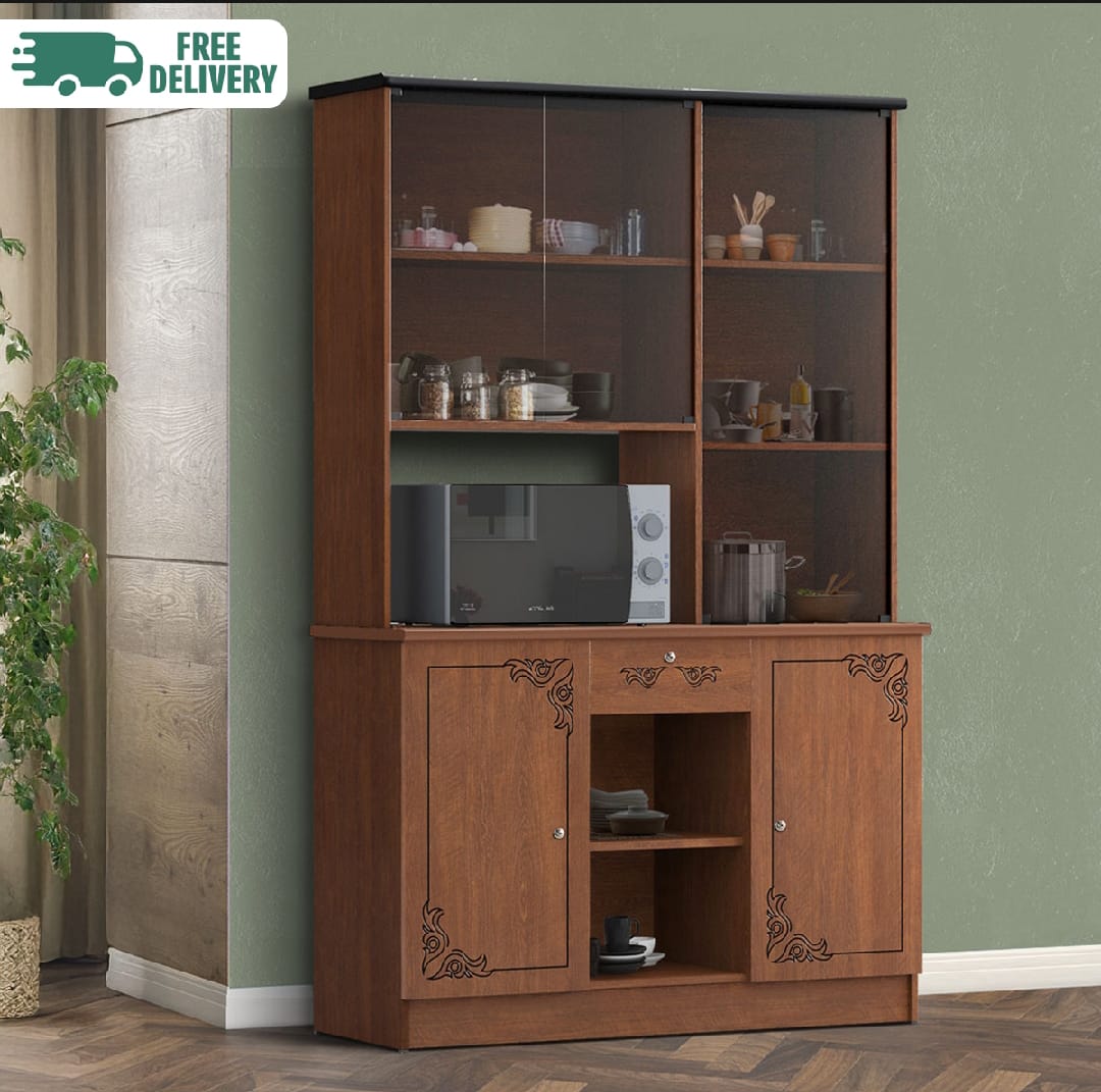 Picture of Crockery Display Unit with 3 door Display Cabinet Showcase,Dish Cabinet, Drainer Cabinet, 3 Door Design Cabinet 72/42