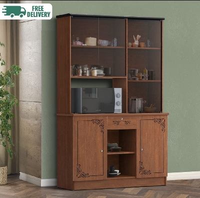 Picture of Crockery Display Unit with 3 door Display Cabinet Showcase,Dish Cabinet, Drainer Cabinet, 3 Door Design Cabinet 72/42