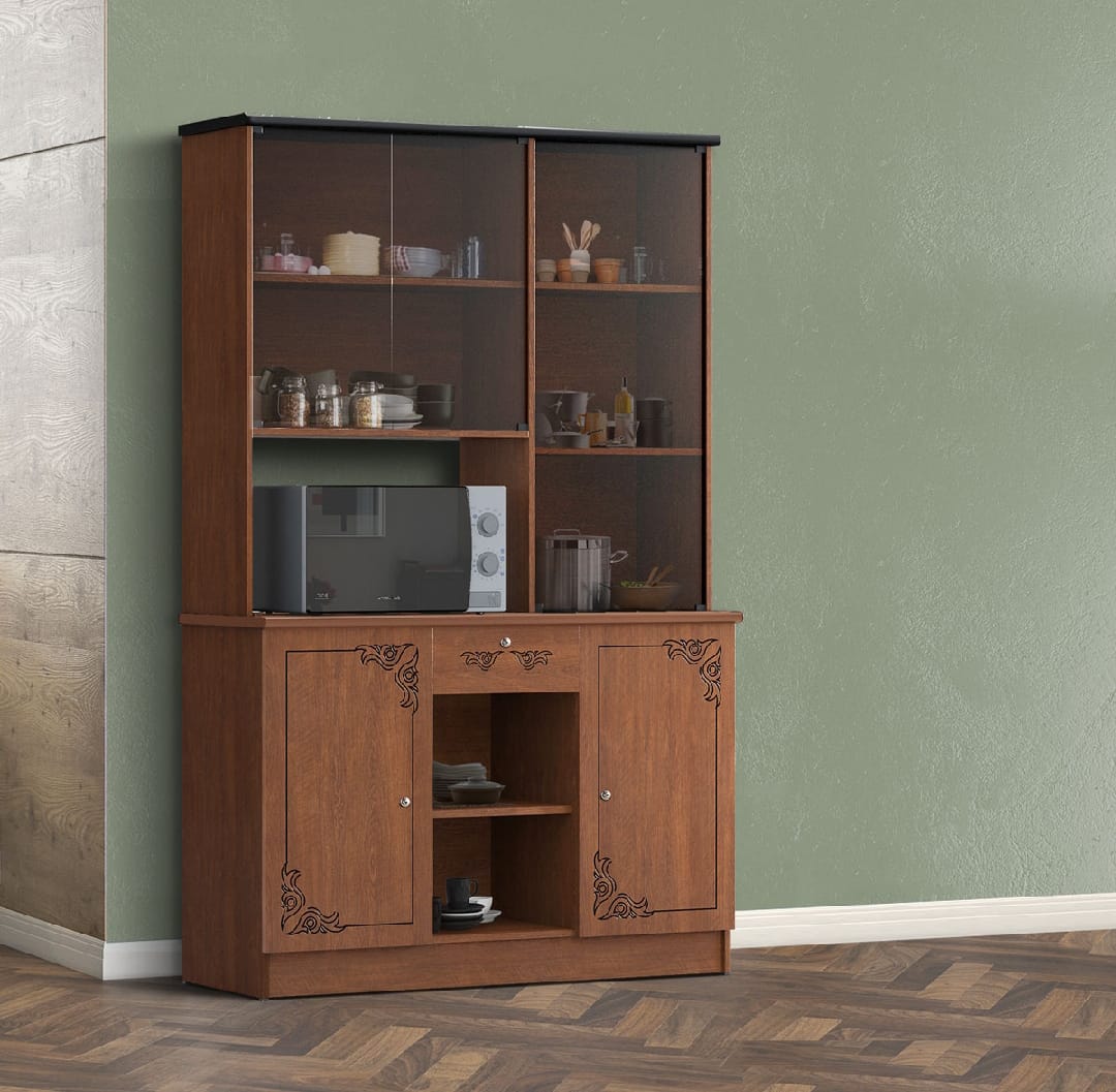 Picture of Crockery Display Unit with 3 door Display Cabinet Showcase,Dish Cabinet, Drainer Cabinet, 3 Door Design Cabinet 72/42