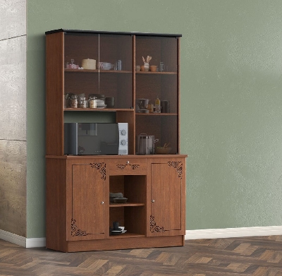 Picture of Crockery Display Unit with 3 door Display Cabinet Showcase,Dish Cabinet, Drainer Cabinet, 3 Door Design Cabinet 72/42