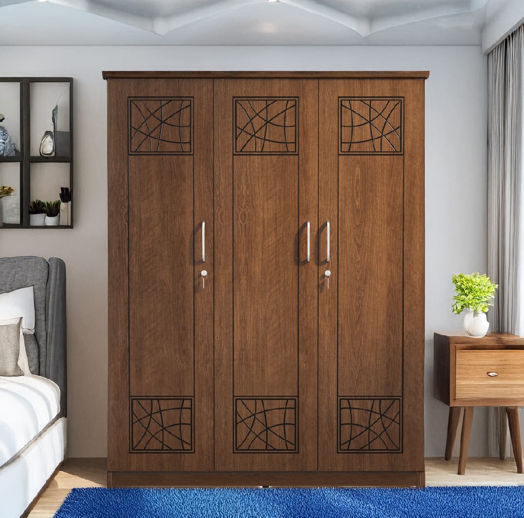 Picture of Laminated Board Chevron 3 Door Cupboard,3 Door Almira 72/48
