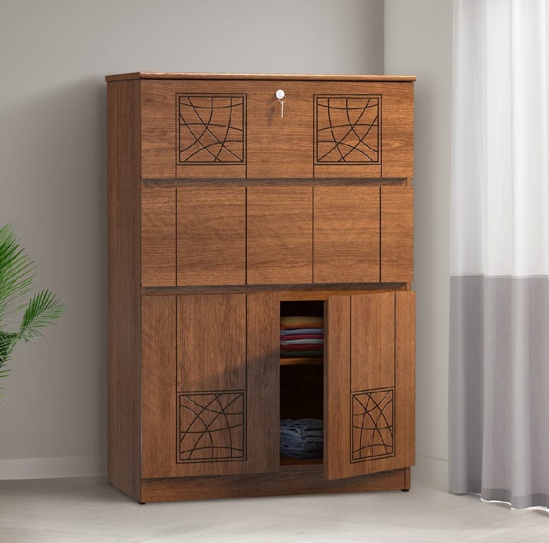 Picture of Antique Dresser for Bedroom Chest of Drawers with Top Tall Storage Cabinet Nightstand for Living Room 60/42